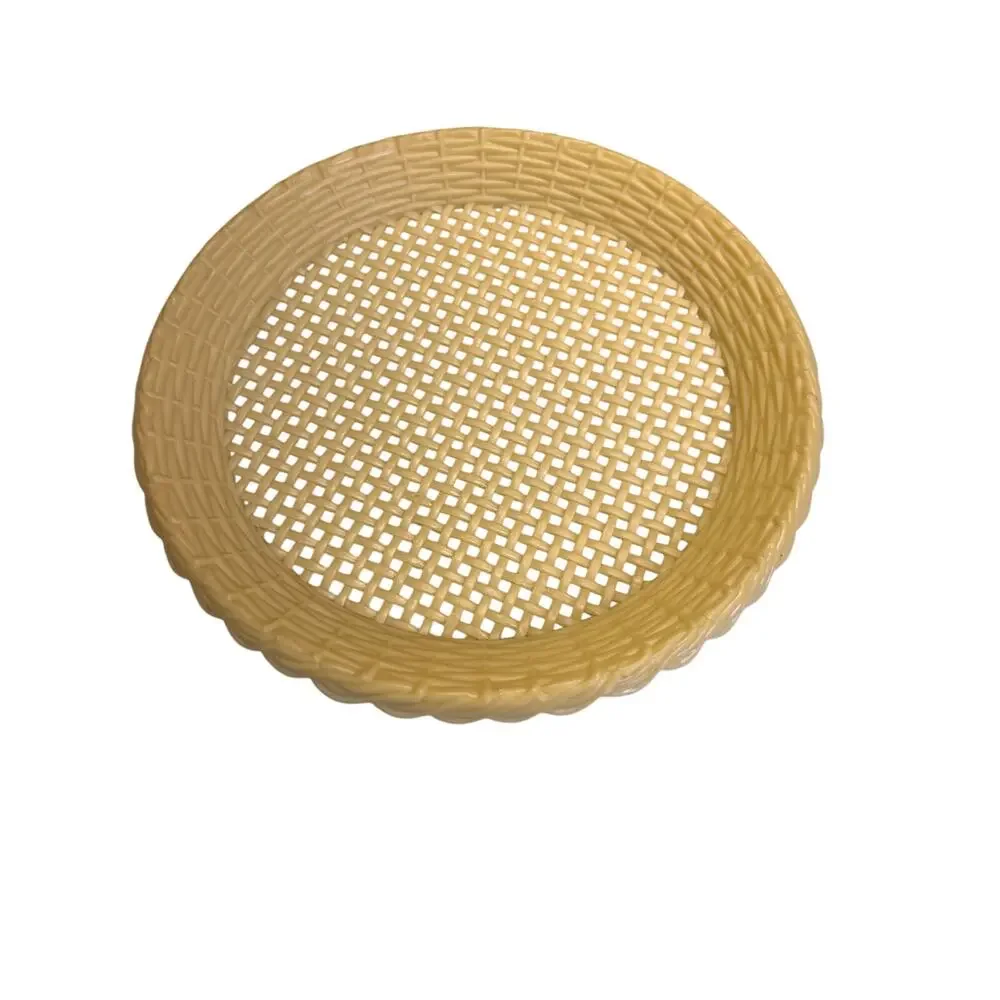 Vintage Reusable Plastic Paper Plate Holders - 4 Pack - Red Green Tan Yellow